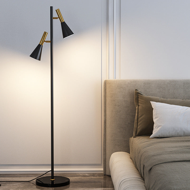 Adjustable Floor Lamp with Dual Shades