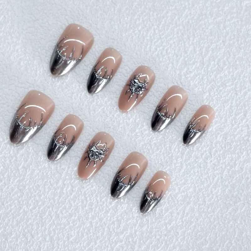 Artificial nails with metallic accents Kalsten