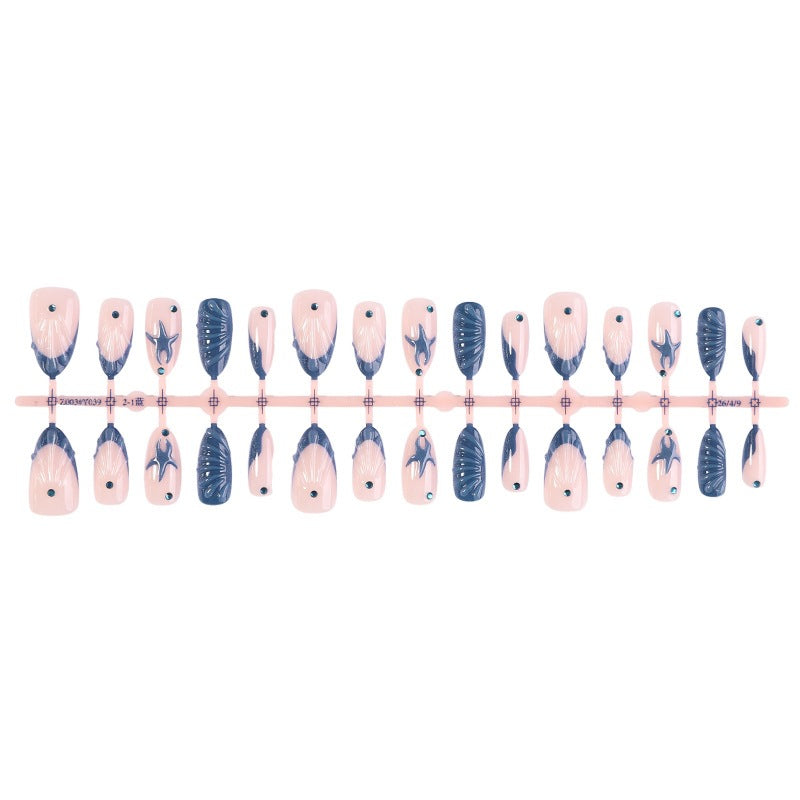 Artificial nail set with maritime shell and star motif Kalsten