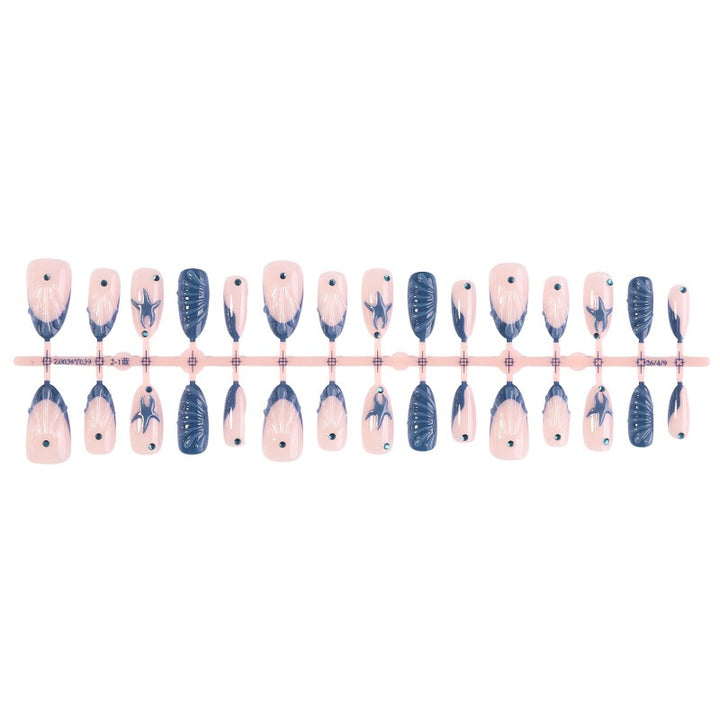 Artificial nail set with maritime shell and star motif Kalsten
