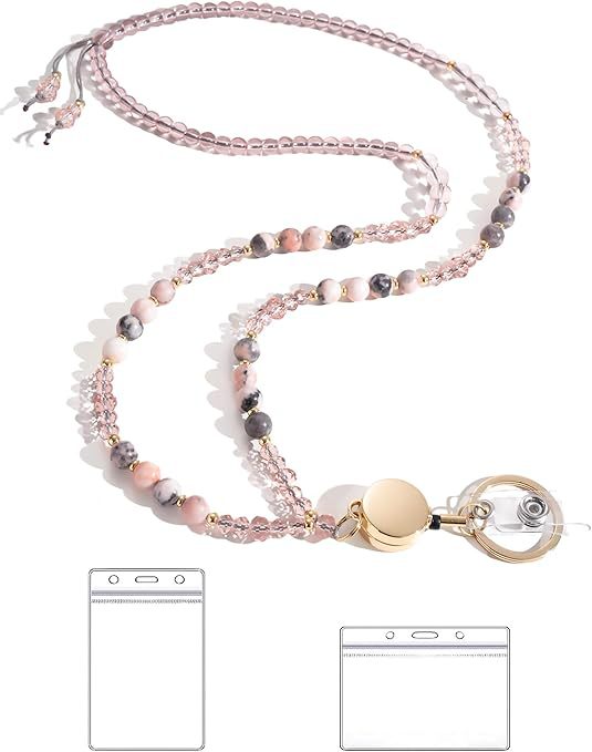 Beaded Lanyard with Retractable ID Holder Kalsten