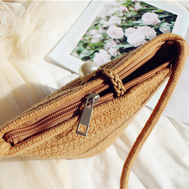 Handmade Macrame Bag with Bead Accent Kalsten
