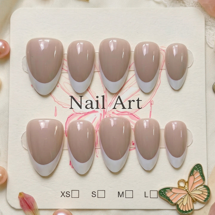 Premium French Tip Press-On Nail Set