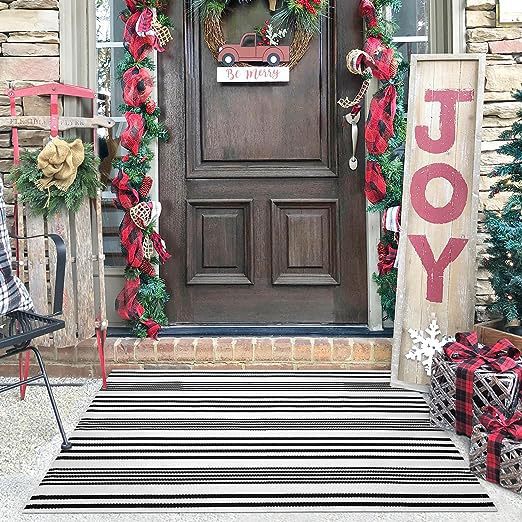 Plaid Outdoor Welcome Mat