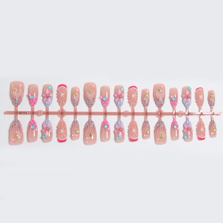 Artificial nails with colorful decorations Kalsten