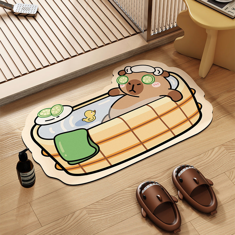 Cartoon-Themed Bathroom Mat