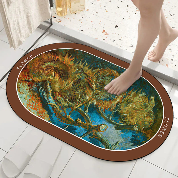 Artistic Ocean Scene Bath Mat