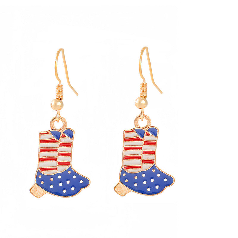 Women nan enamel horseshoe earrings with star motif and fishhook closure Kalsten