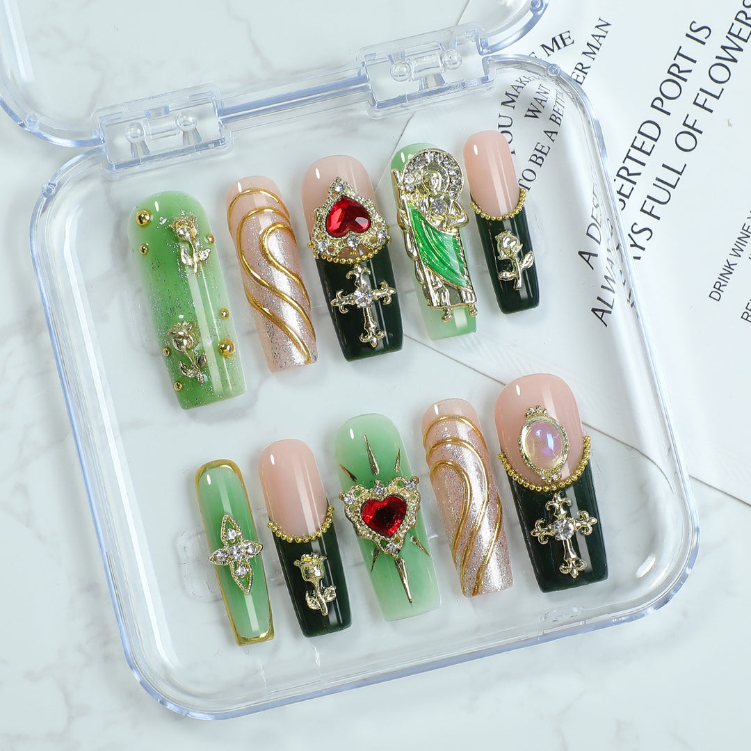 Artificial nail set with luxurious 3D embellishments Kalsten