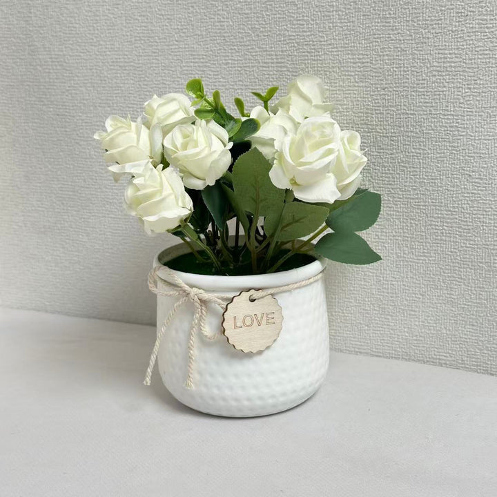 Lifelike Decorative Artificial Rose Plant Arrangement