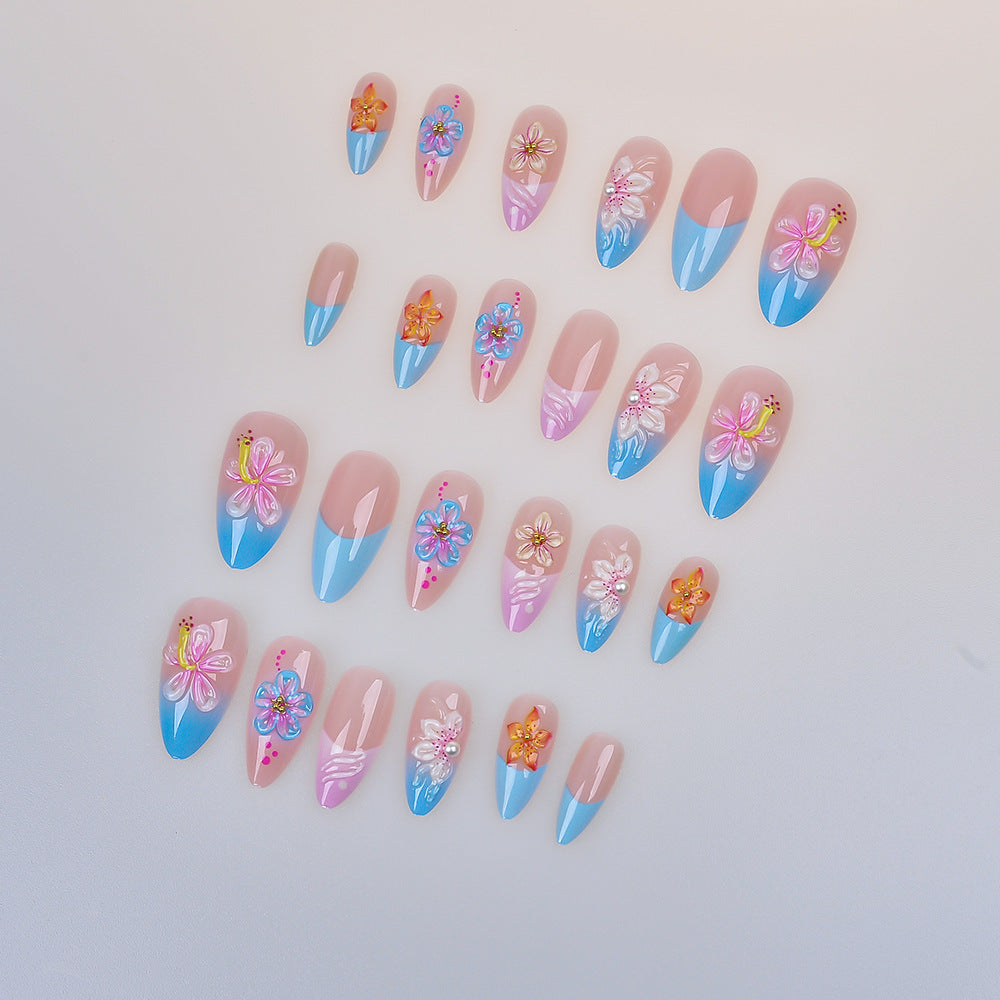 Artistic Floral-Designed Press-On Nail Set Kalsten