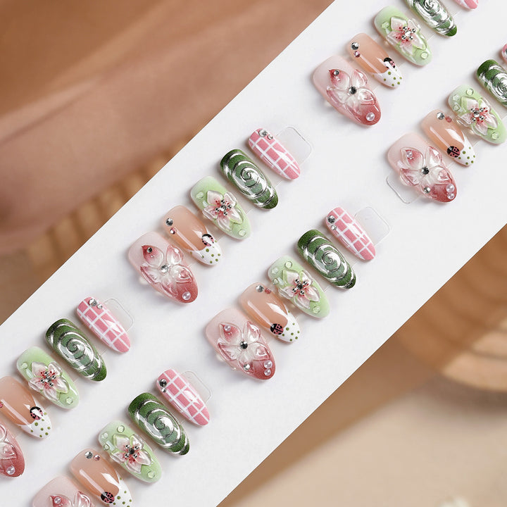 Artistic Floral Design Press-On Nail Set kalsten