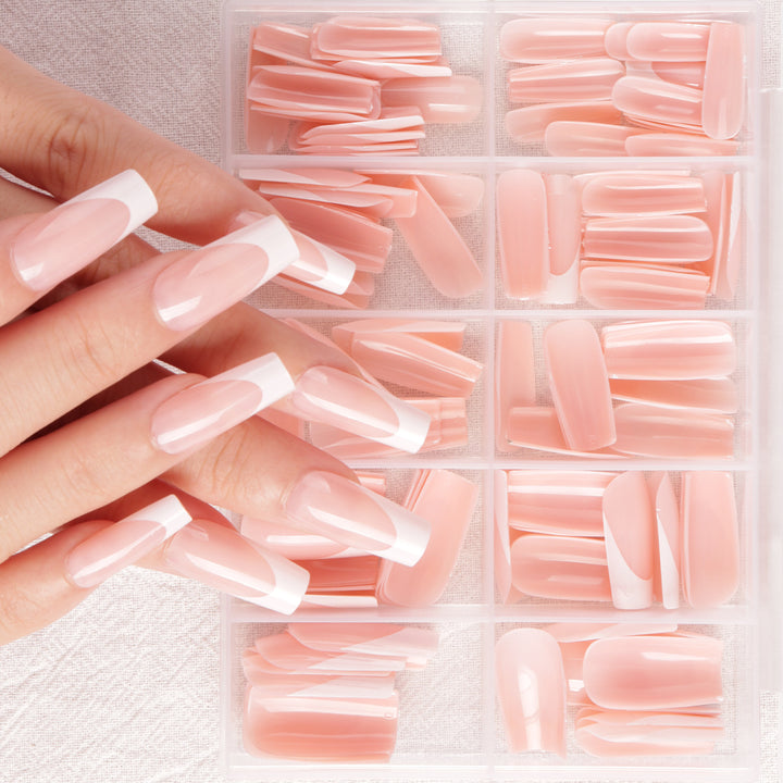 Premium Long-Length French Tip Press-On Nail Set Kalsten