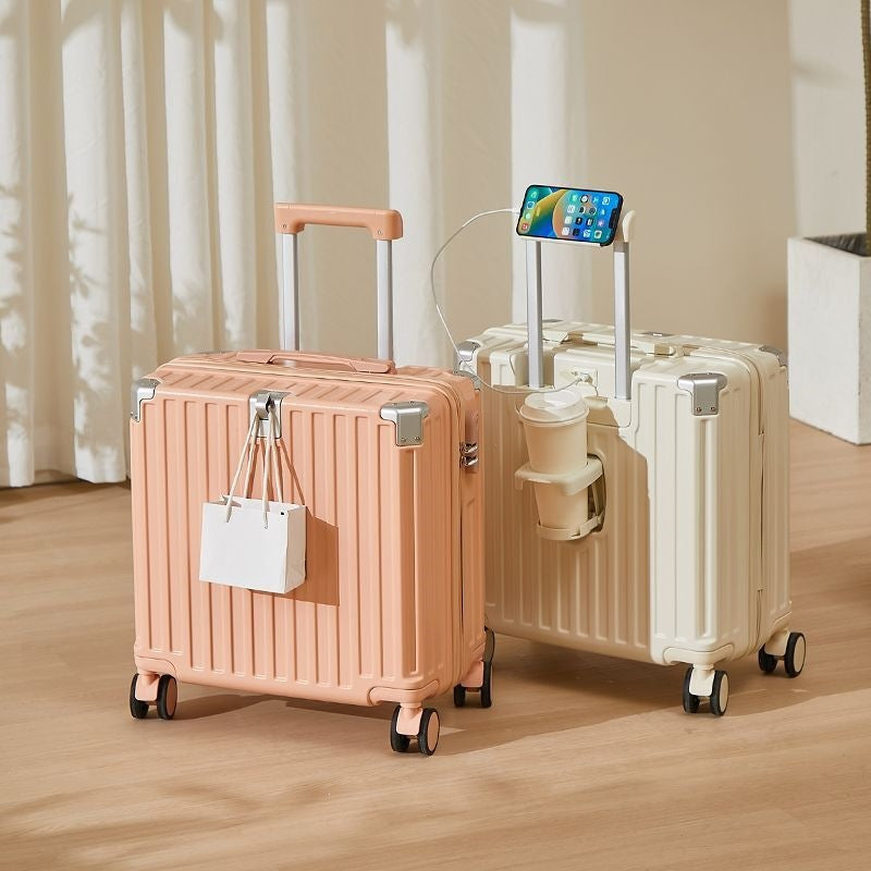 Hard-Shell Luggage With Integrated USB Port And Practical Cup Holder Kalsten