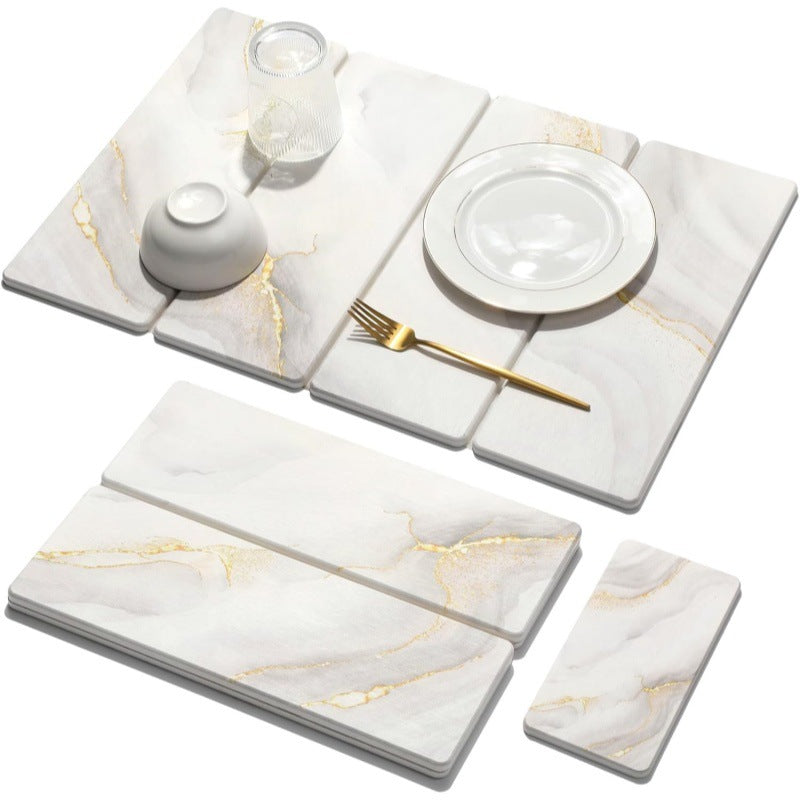 Elegant Marble Print Table Mat