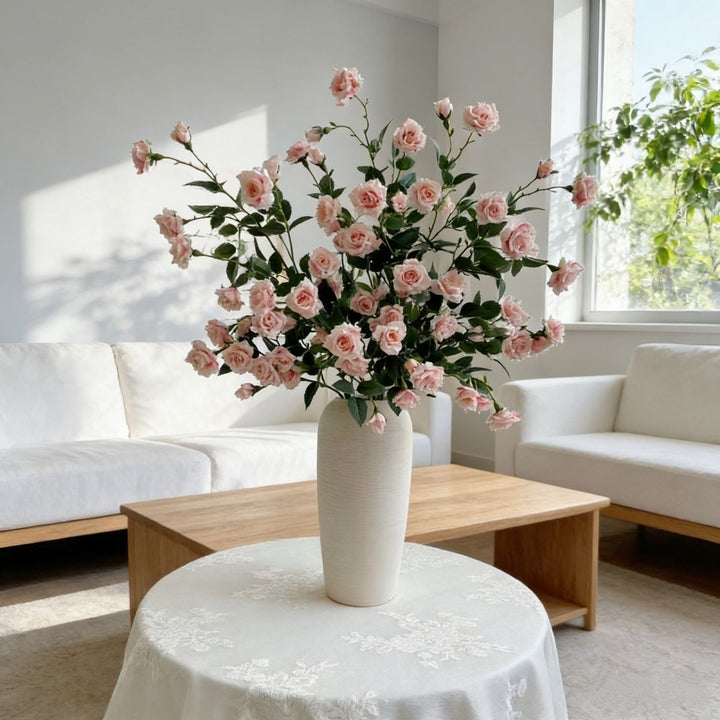 Lifelike Pink Rose Floral Arrangement