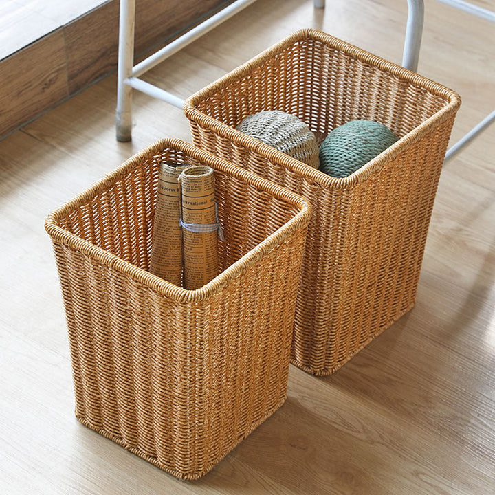 Rectangular Handwoven Wicker Waste Bin Kalsten