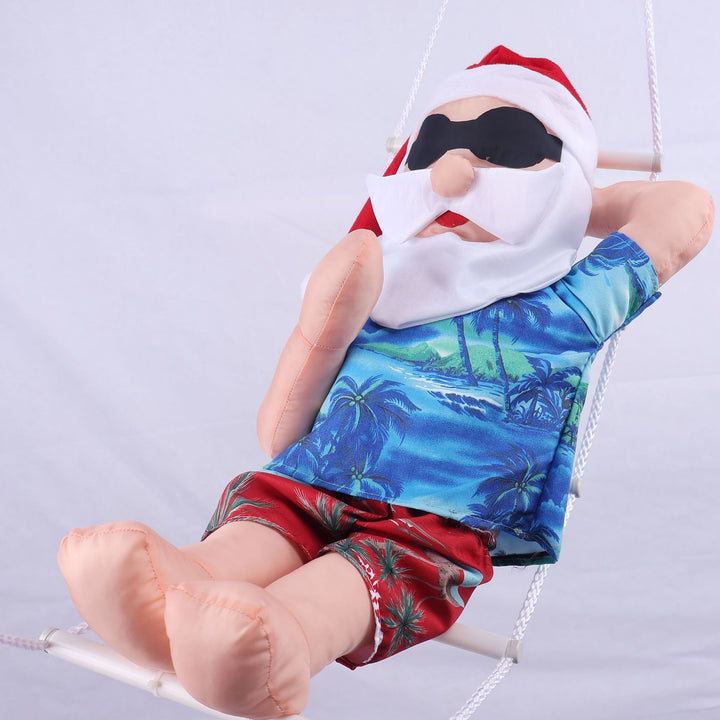Inflatable Santa Claus decoration in relaxed holiday style