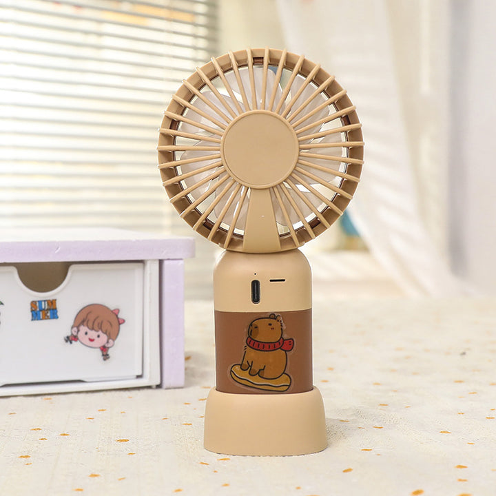 Unisex nan portable rechargeable mini table fan with LED mood light, silent motor, and USB charging function Kalsten