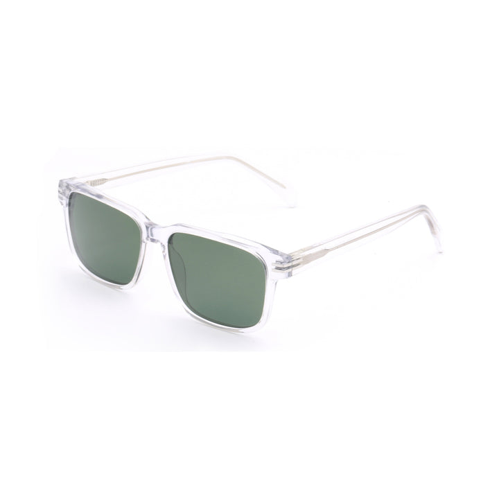 Women's fashionable sunglasses with transparent frame and green lenses Kalsten