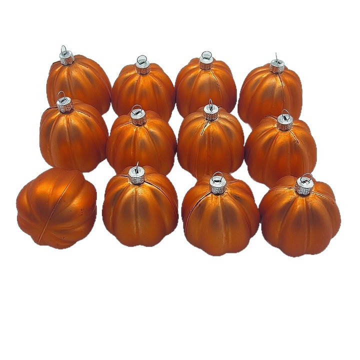Miniature Pumpkin Pendant Decoration Set made of high-quality plastic with hanger