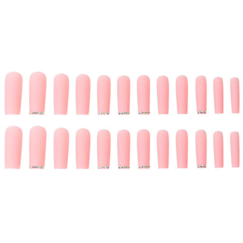 Long Press-On Nails with Rhinestone Accents Kalsten