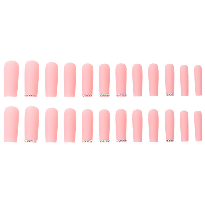 Long Press-On Nails with Rhinestone Accents Kalsten