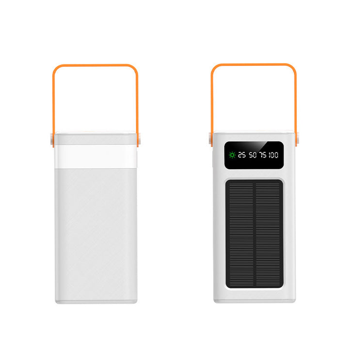 Portable solar-powered power bank with LCD display and ergonomic carrying handle Kalsten