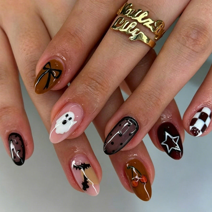 Halloween Nail Art Set with Spooky Designs and Gliding Design Kalsten