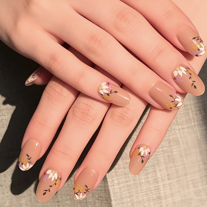 Floral Decorative Press-On Nail Set Kalsten