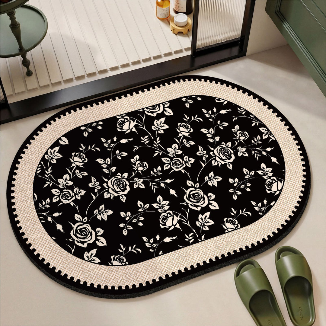 Elegant Vintage Floral Print Area Mat