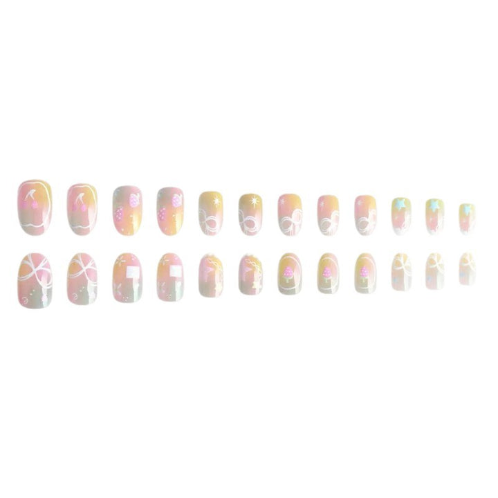 Creative artificial nails with colorful designs Kalsten