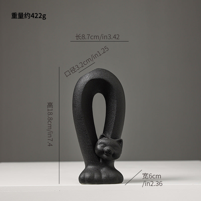 Cat-Shaped Decorative Sculpture