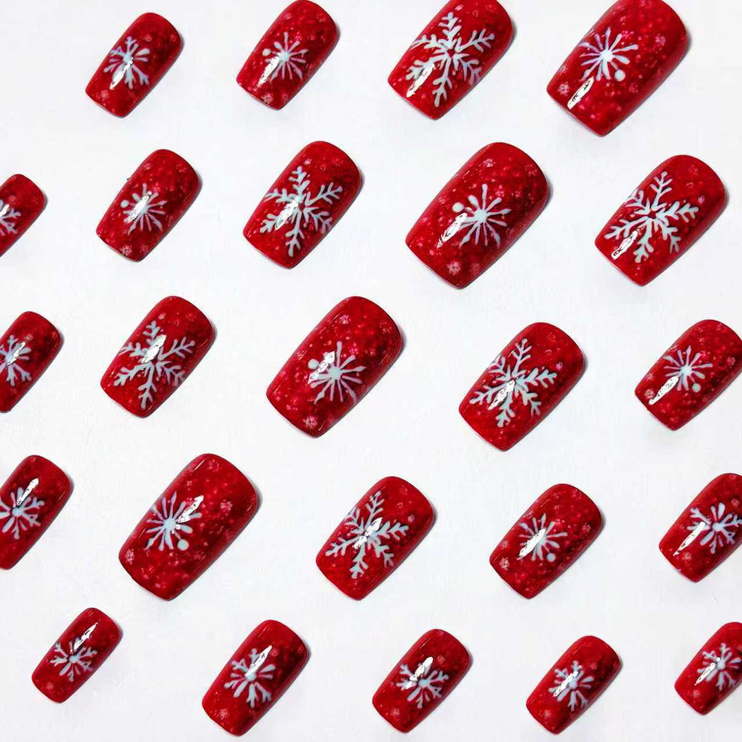 Creative Nail Art with Festive Snowflake Design Kalsten