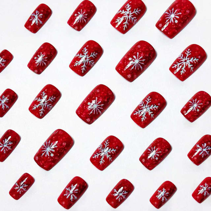 Creative Nail Art with Festive Snowflake Design Kalsten