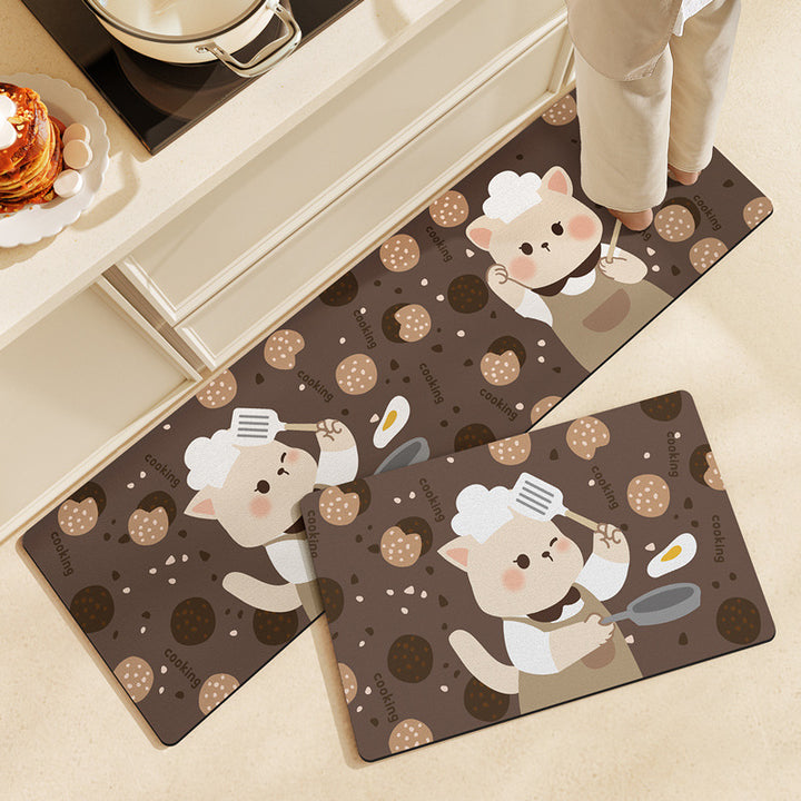 Cartoon-Themed Anti-Fatigue Kitchen Mat