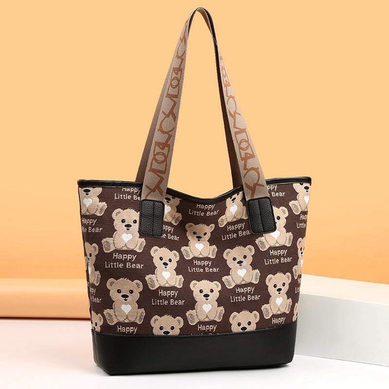 Whimsical Bear Print Tote Bag