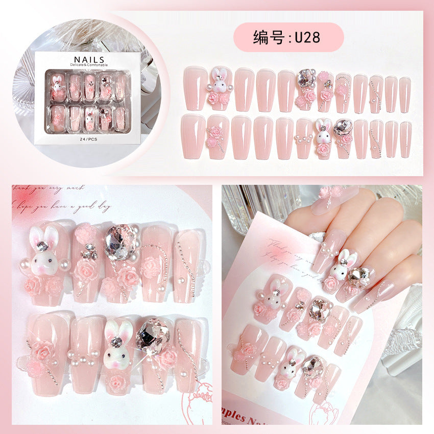 Decorative Floral Press-On Nail Tips Kalsten