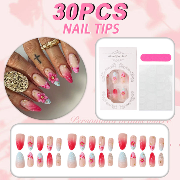 Floral Design Acrylic Nail Tips Set Kalsten
