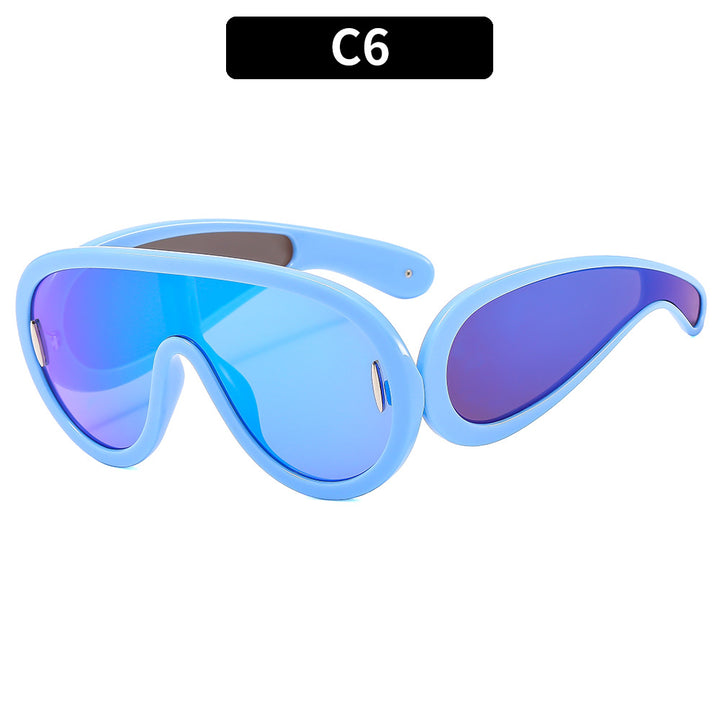 Futuristic Dual-Lens Shield Sunglasses