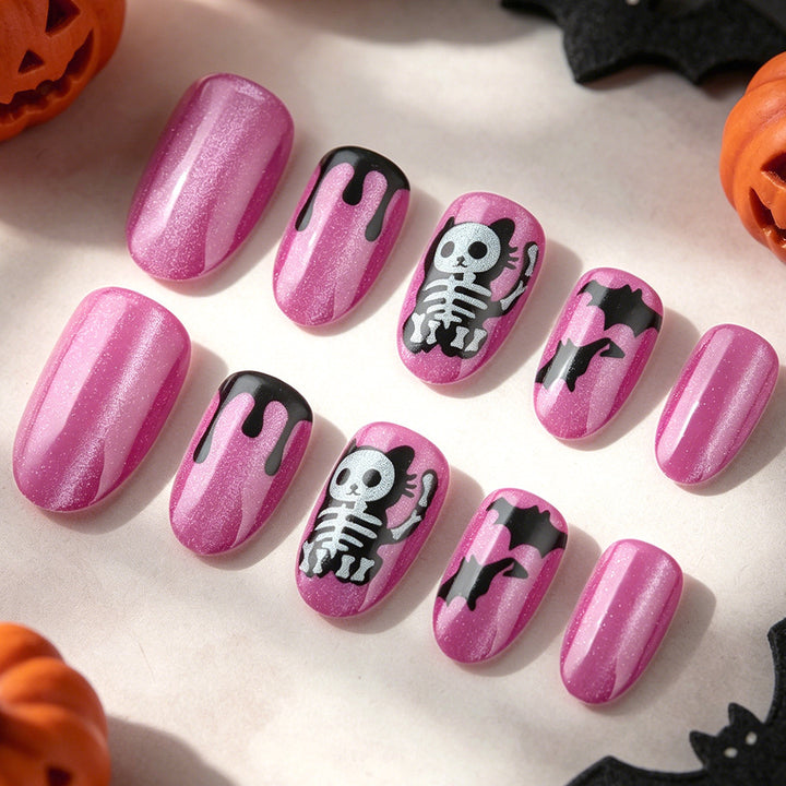 Artistic Halloween-Themed Press-On Nail Art Kalsten