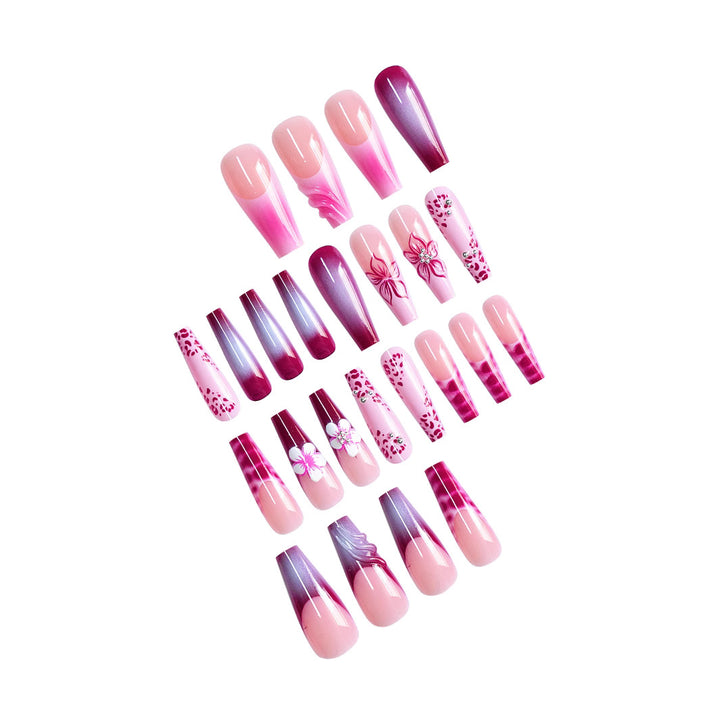 Floral Decorative Press-On Nail Art Kalsten