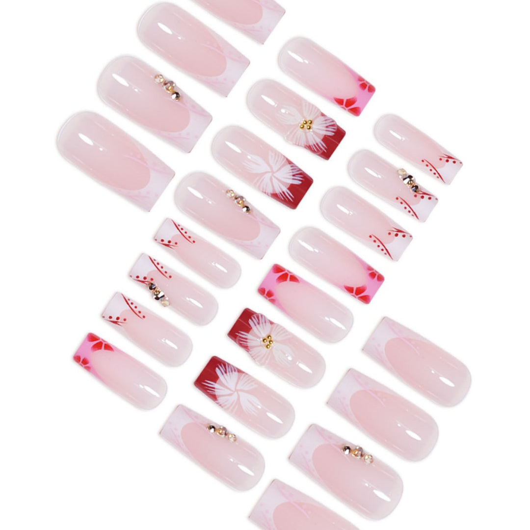 Elegant 3D Floral Press-On Nail Extensions Kalsten