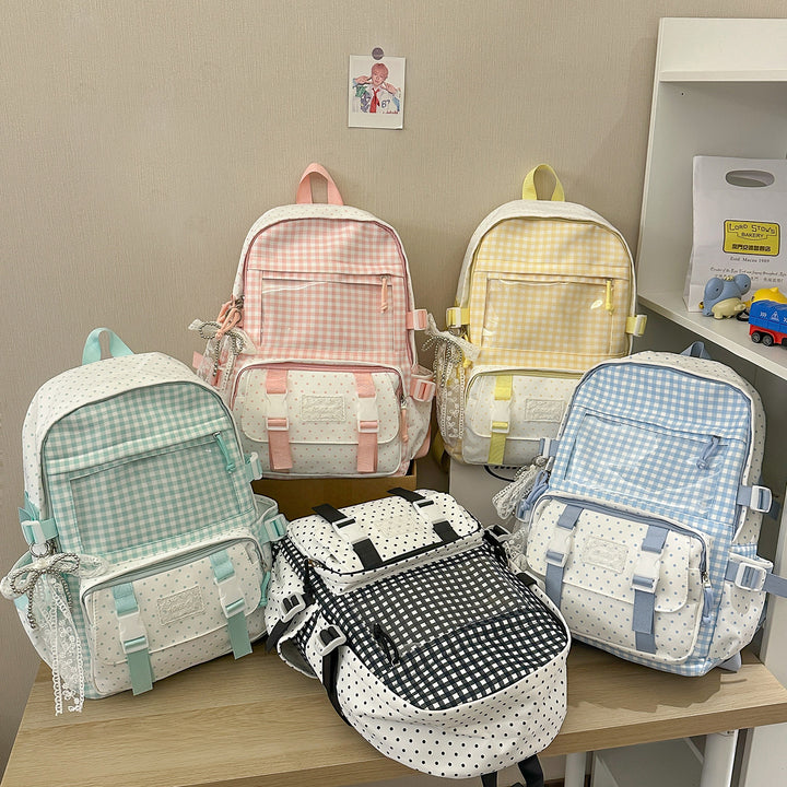 Charming Plaid Patterned Backpack Kalsten