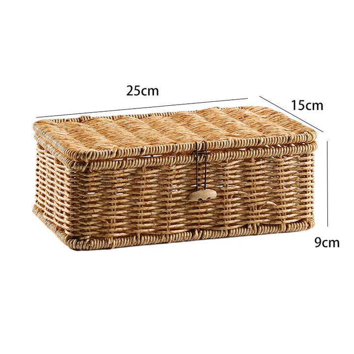 Handcrafted Rectangular Wicker Storage Box Kalsten