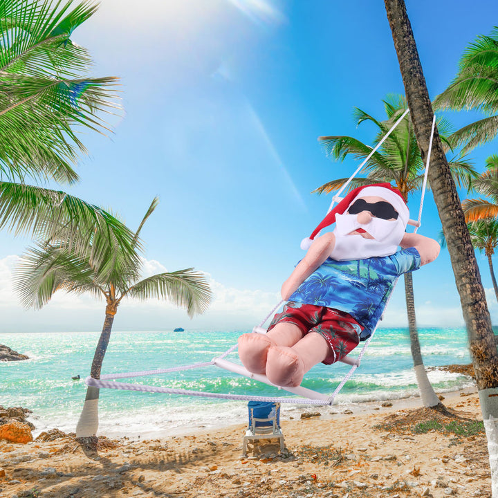 Inflatable Santa Claus decoration in relaxed holiday style