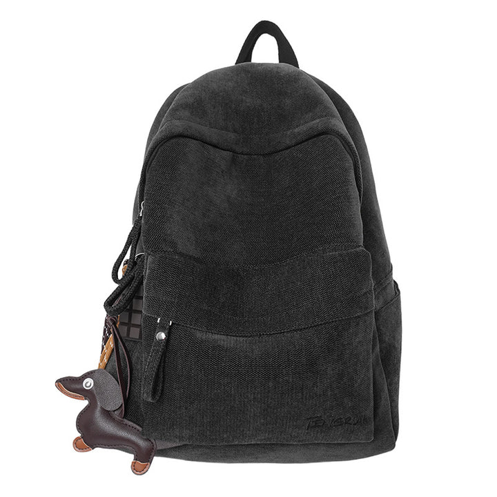 Corduroy Texture Casual School Backpack Kalsten