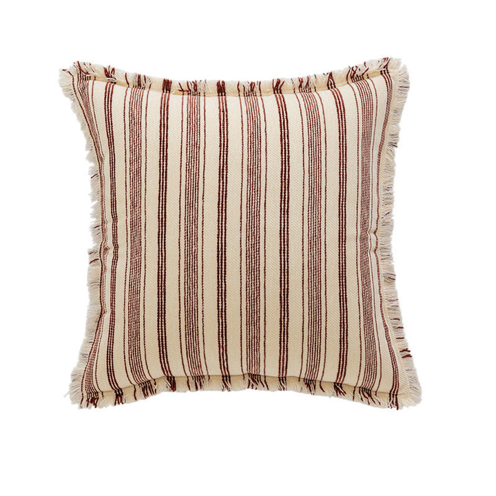 Striped Fringe Decorative Pillow