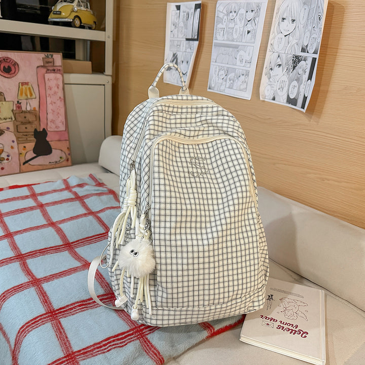 Stylish Checked Pattern Backpack