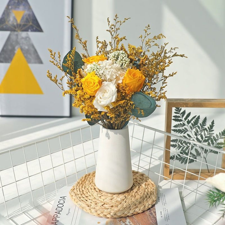 Elegant Dried Flower Bouquet with Decorative Vase